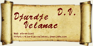 Đurđe Velanac vizit kartica
